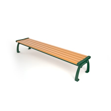 Frog Furnishings Cedar 8' Heritage Backless Bench with Green Frame PB 8CEDGFHERBAC